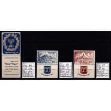 Israel. Lot med 3 forskellige mærker med Tab. Ustemplet.